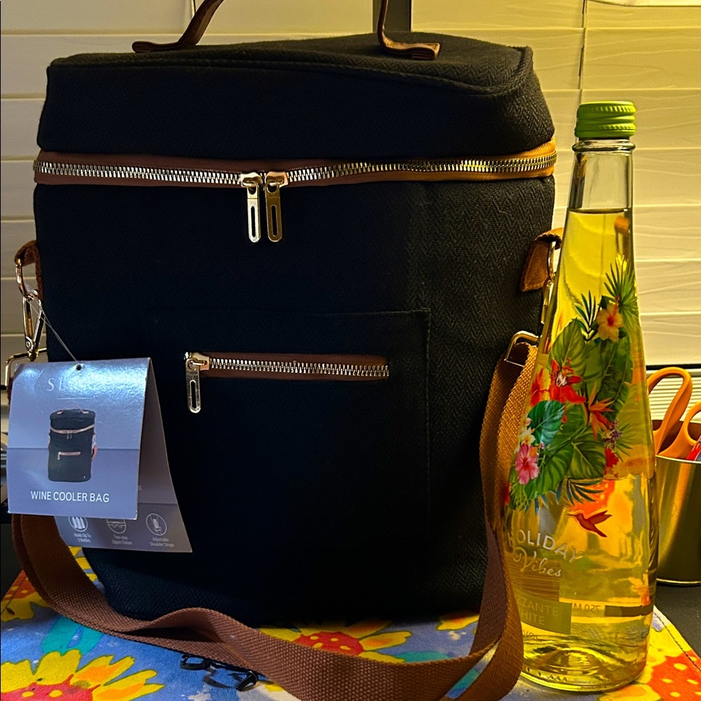 Stylish Black Wine Cooler Bag